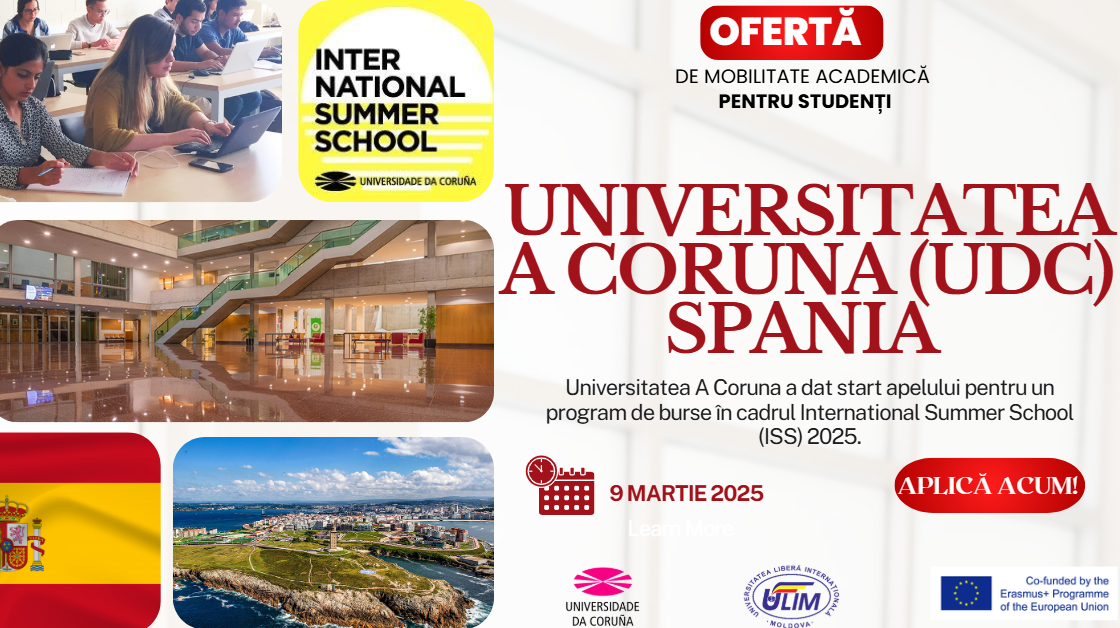 Deschiderea Apelului pentru Programul de Burse – UDC International Summer School 2024 – 2025