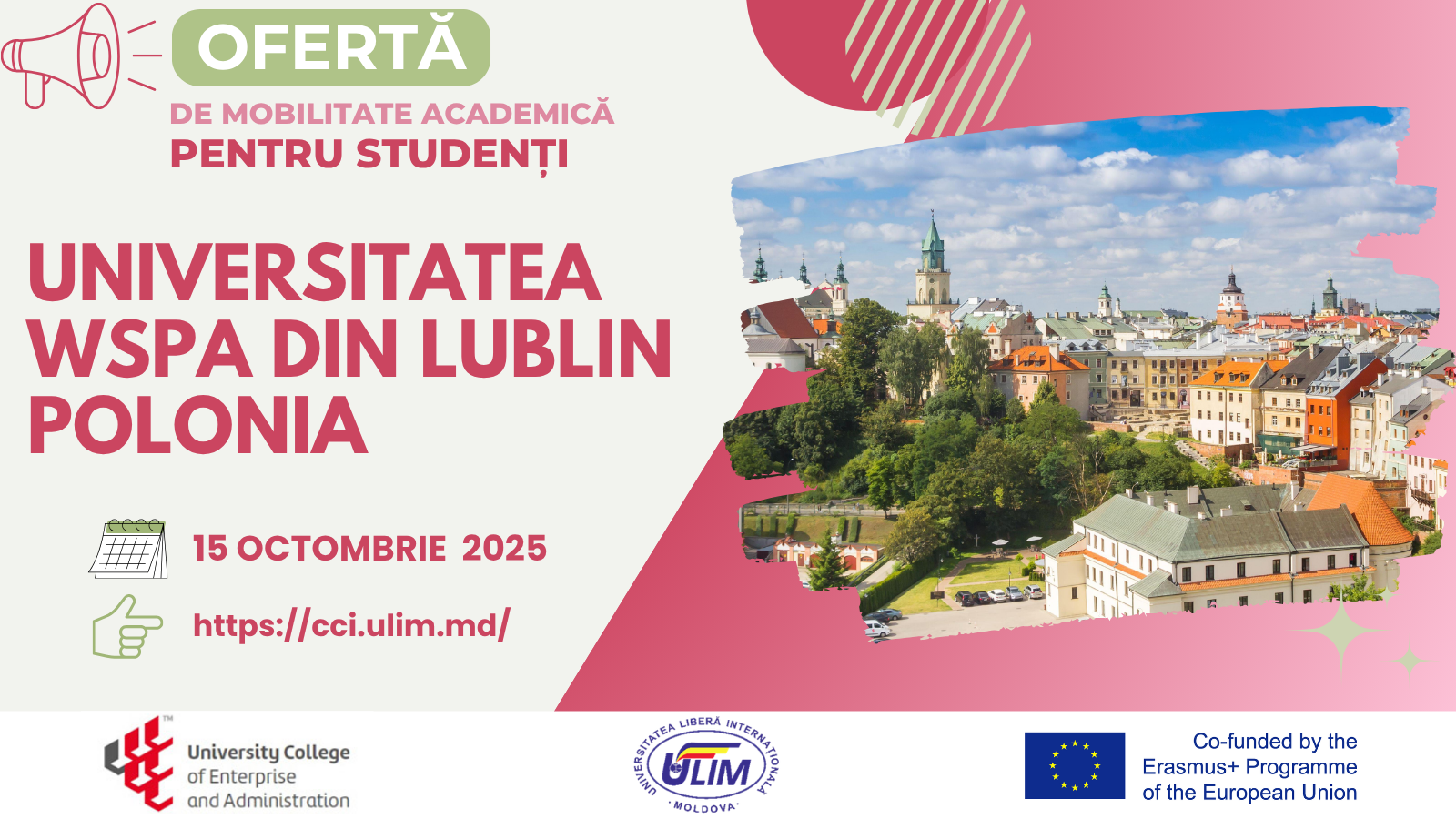 Erasmus+ în Polonia – 𝐔𝐧𝐢𝐯𝐞𝐫𝐬𝐢𝐭𝐚𝐭𝐞𝐚 𝐖𝐒𝐏𝐀 𝐝𝐢𝐧 𝐋𝐮𝐛𝐥𝐢𝐧 te așteaptă!