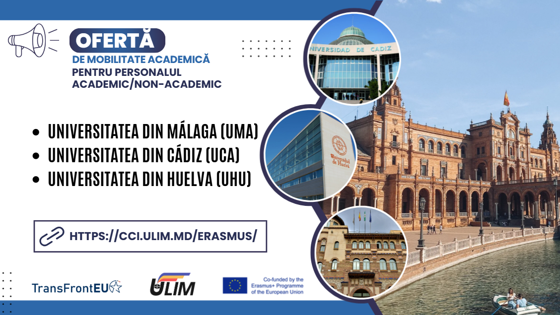 Apel extraordinar: Mobilități pentru personal academic și non-academic în Spania